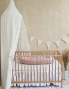 BabySteps Suport de dormit babynest 2 in 1 bara protectie patut premium bumbac brodat roz by BabyLy 85x50 cm