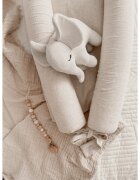 BabySteps Suport de dormit Babynest 2 in 1 bara protectie patut Premium din in Alb 95x53 cm
