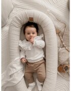 BabySteps Suport de dormit Babynest 2 in 1 bara protectie patut Premium din in Alb 95x53 cm
