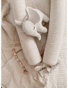 BabySteps Suport de dormit Babynest 2 in 1 bara protectie patut Premium din in Natural 95x53 cm