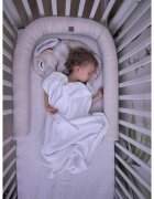 BabySteps Suport de dormit Babynest 2 in 1 bara protectie patut Premium din in Natural 95x53 cm
