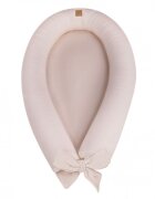 BabySteps Suport de dormit Babynest 2 in 1 bara protectie patut Premium din in Sepia Rose 95x53 cm