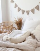BabySteps Suport de dormit babynest premium bumbac organic si tesatura bucle crem Teddy by BabyLy 80x50 cm