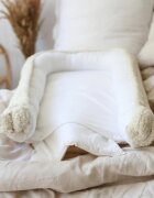 BabySteps Suport de dormit babynest premium bumbac organic si tesatura bucle crem Teddy by BabyLy 80x50 cm