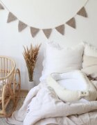 BabySteps Suport de dormit babynest premium bumbac organic si tesatura bucle crem Teddy by BabyLy 80x50 cm