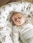 BabySteps Suport de dormit Babynest Premium Bumbac si Catifea Eucalipt Soft Grey by 70x35 cm
