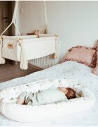 BabySteps Suport de dormit Babynest Premium Bumbac si Catifea Eucalipt Soft Grey by 70x35 cm