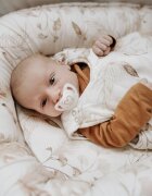 BabySteps Suport de dormit Babynest Premium Bumbac si Catifea Eucalipt Soft Grey by 70x35 cm