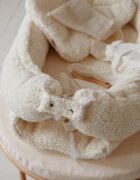 BabySteps Suport de dormit babynest Premium din tesatura bucle Crem Teddy by BabyLy 80x50 cm