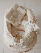 BabySteps Suport de dormit babynest Premium din tesatura bucle Crem Teddy by BabyLy 80x50 cm