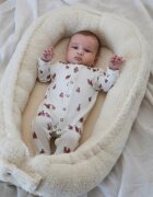BabySteps Suport de dormit babynest Premium din tesatura bucle Crem Teddy by BabyLy 80x50 cm