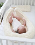 BabySteps Suport de dormit babynest Premium din tesatura bucle Crem Teddy by BabyLy 80x50 cm
