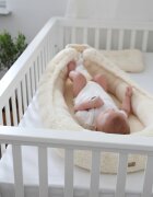 BabySteps Suport de dormit babynest Premium din tesatura bucle Crem Teddy by BabyLy 80x50 cm