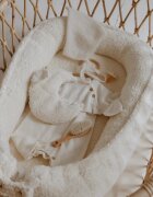 BabySteps Suport de dormit babynest Premium din tesatura bucle Crem Teddy by BabyLy 80x50 cm