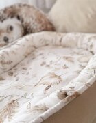 BabySteps Suport de dormit by Babynest Premium bumbac si catifea Goose Family Vintage Beige 89x56 cm