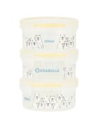 BADABULLE Set 3 boluri ermetice Maxi 300 ml pentru pastrarea hranei