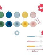 BADABULLE Set 5 boluri si 3 lingurite colorate