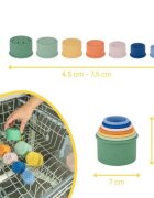 BADABULLE Set 7 jucarii stivuibile pentru baie