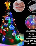 Bambinice Brad de Craciun din Fetru model Conic 3D 75x50cm 18 decoratiuni si banda Led inclusa
