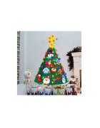 Bambinice Brad de Craciun din Fetru model Conic 3D 75x50cm 18 decoratiuni si banda Led inclusa