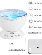 Bambinice Lampa de veghe cu proiector si sunete Ocean Wave alb
