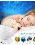 Bambinice Lampa de veghe cu proiector si sunete Ocean Wave alb