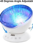 Bambinice Lampa de veghe cu proiector si sunete Ocean Wave alb