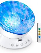 Bambinice Lampa de veghe cu proiector si sunete Ocean Wave alb