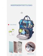 Bambinice Rucsac multifunctional mamici Leaves Albastru