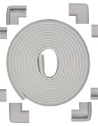 Bambinice Set rola protectie multifuntionala xxl de 6m si 8 aparatori moi pentru colturi gri