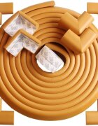Bambinice Set rola protectie multifuntionala xxl de 6m si 8 aparatori moi pentru colturi maro deschis