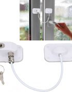 Bambinice Sistem siguranta pentru geam cu cheie 20 cm alb