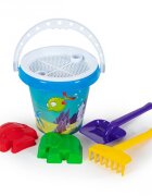 Bamsic Galetusa din plastic cu 6 jucarii de nisip