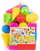 Bamsic Set cu bile si cuburi multicolore din plastic pentru copii