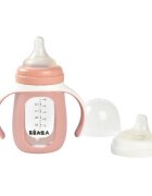 BEABA Biberon de invatare 2 in 1 210 ml Old Pink