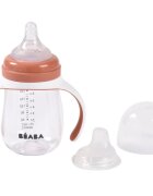 BEABA Biberon de invatare 2 in 1 din tritan 210 ml Terracotta