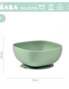BEABA Bol silicon cu ventuza Sage Green