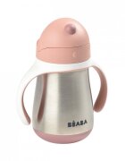 BEABA Cana cu pai din inox 250 ml Old Pink