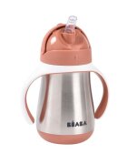 BEABA Cana cu pai din inox 250 ml Terracotta