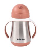 BEABA Cana cu pai din inox 250 ml Terracotta