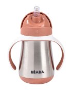 BEABA Cana cu pai din inox 250 ml Terracotta