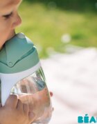 BEABA Cana cu pai din tritan 300 ml Sage Green