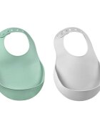 BEABA Set 2 bavete silicon Light MistSage Green