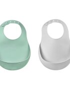 BEABA Set 2 bavete silicon Light MistSage Green