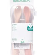 BEABA Set 2 lingurite din silicon Cotton +4 luni