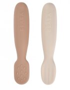 BEABA Set 2 lingurite din silicon Praline Clay
