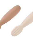 BEABA Set 2 lingurite din silicon Praline Clay