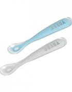 BEABA Set 2 lingurite silicon +4 luni Bleu