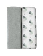 BEABA Set 2 museline bumbac 120x120 cm Mirage GreyJungle