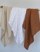 BEABA Set 3 museline bumbac organic 70x70 cm Herisson Marron